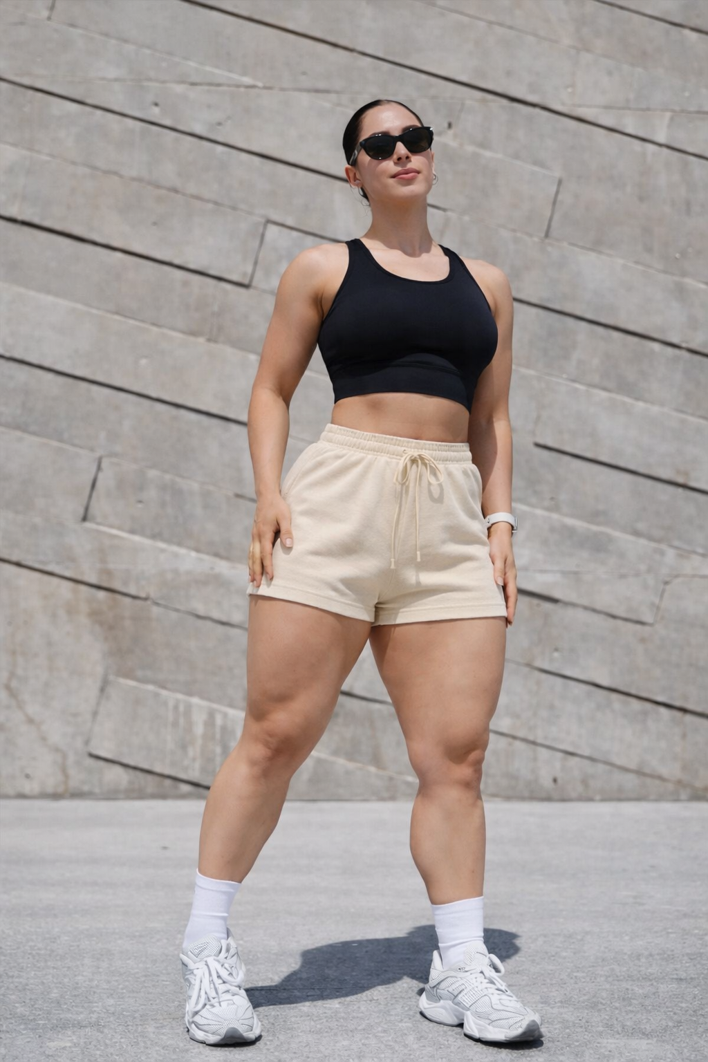 Beige summer shorts