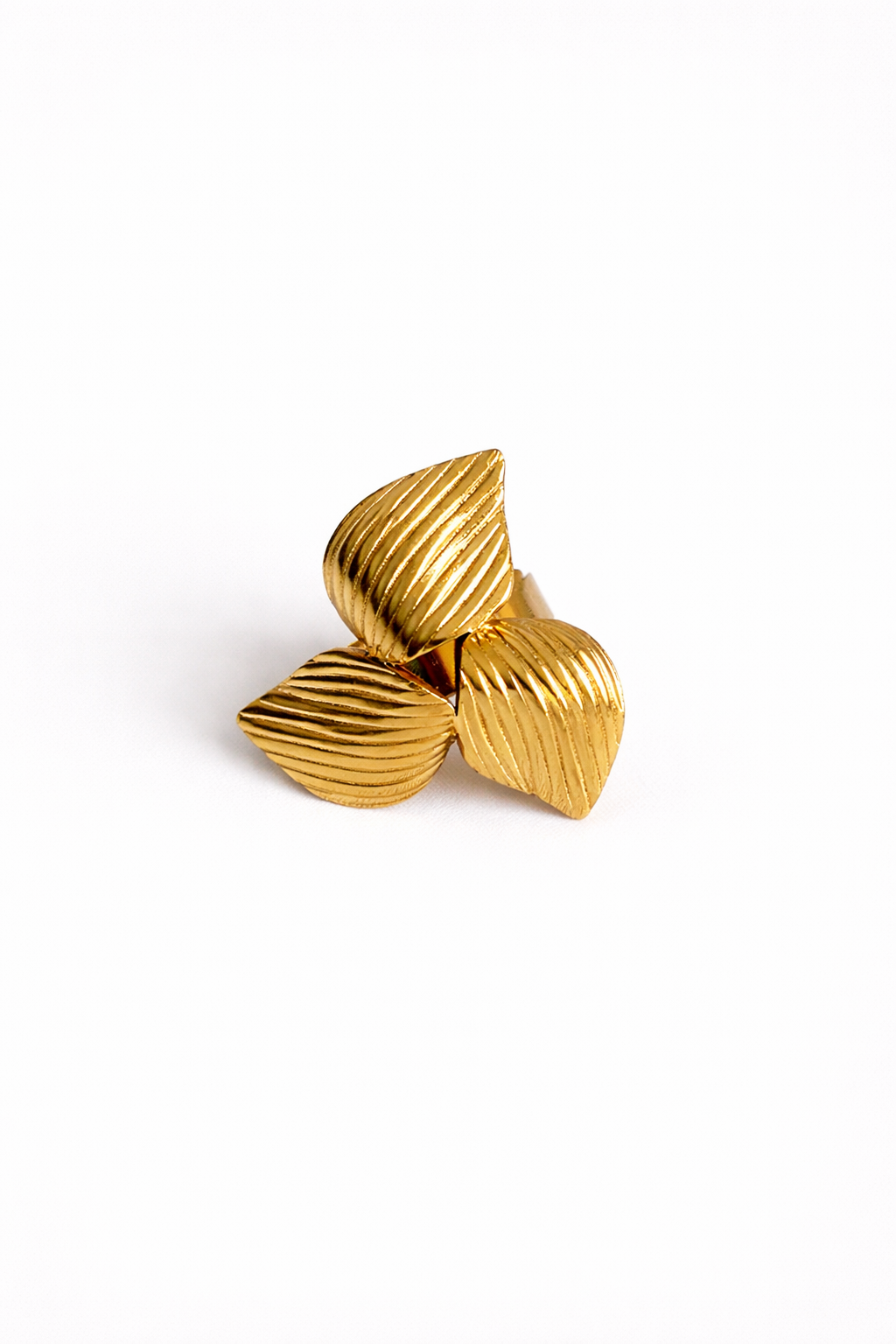 Golden Triple Leaf Ring