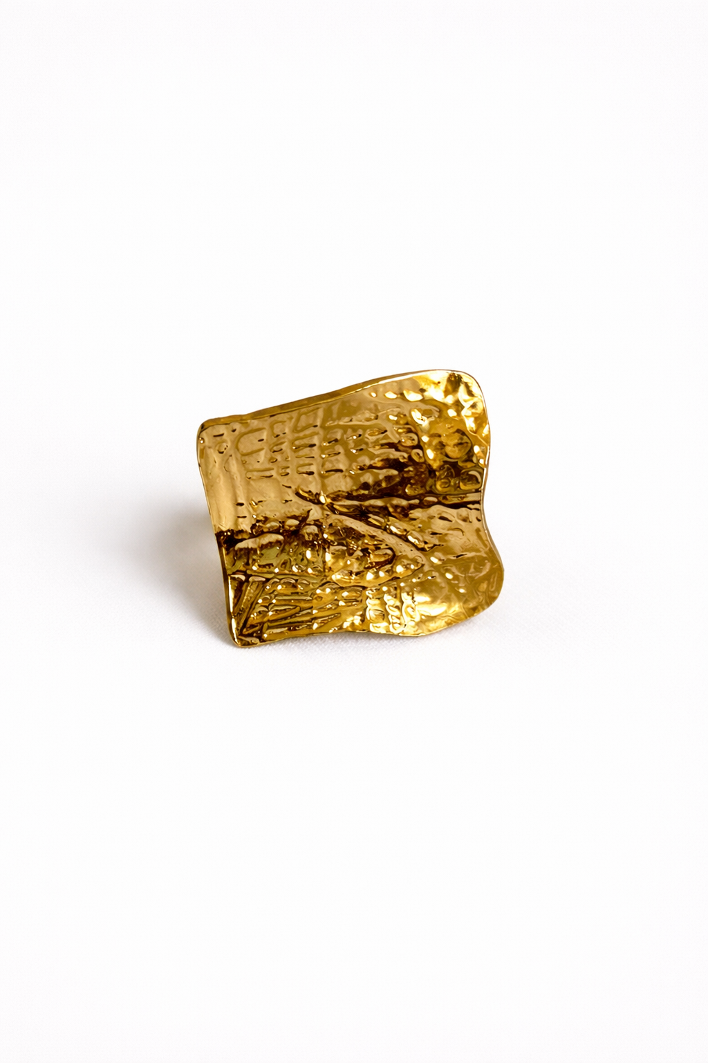 Molten Texture Gold Ring